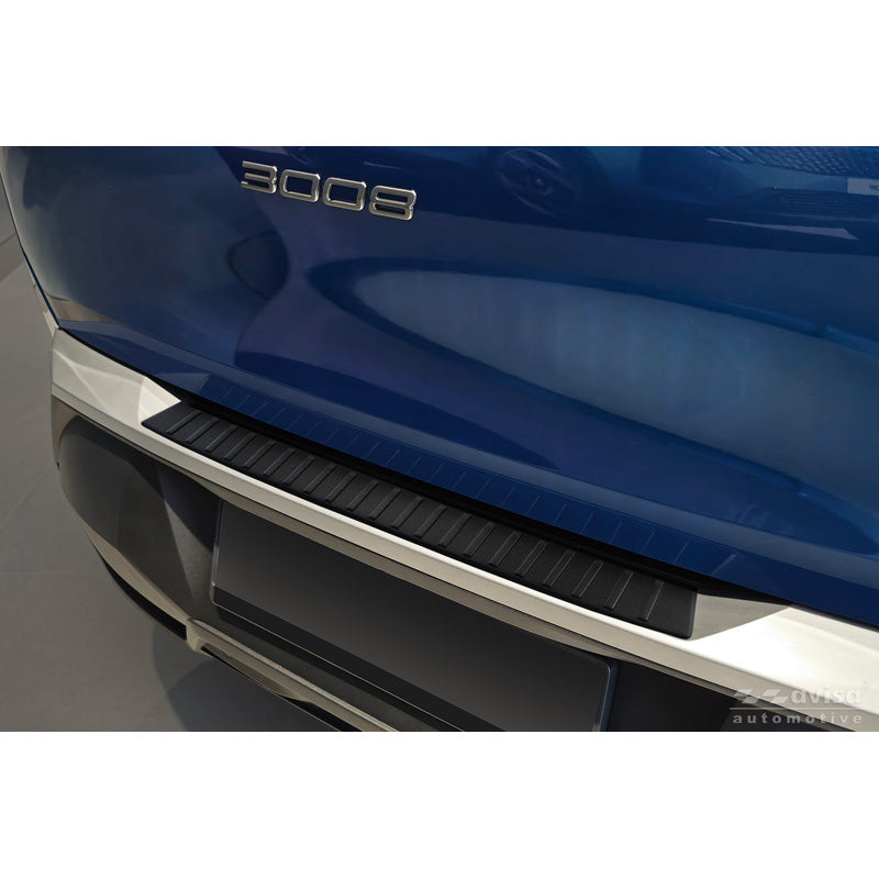 Avisa, Rear Bumper Protector, Matte Black Stainless Steel, Fits Peugeot 3008 III (2024-), 'Ribs'