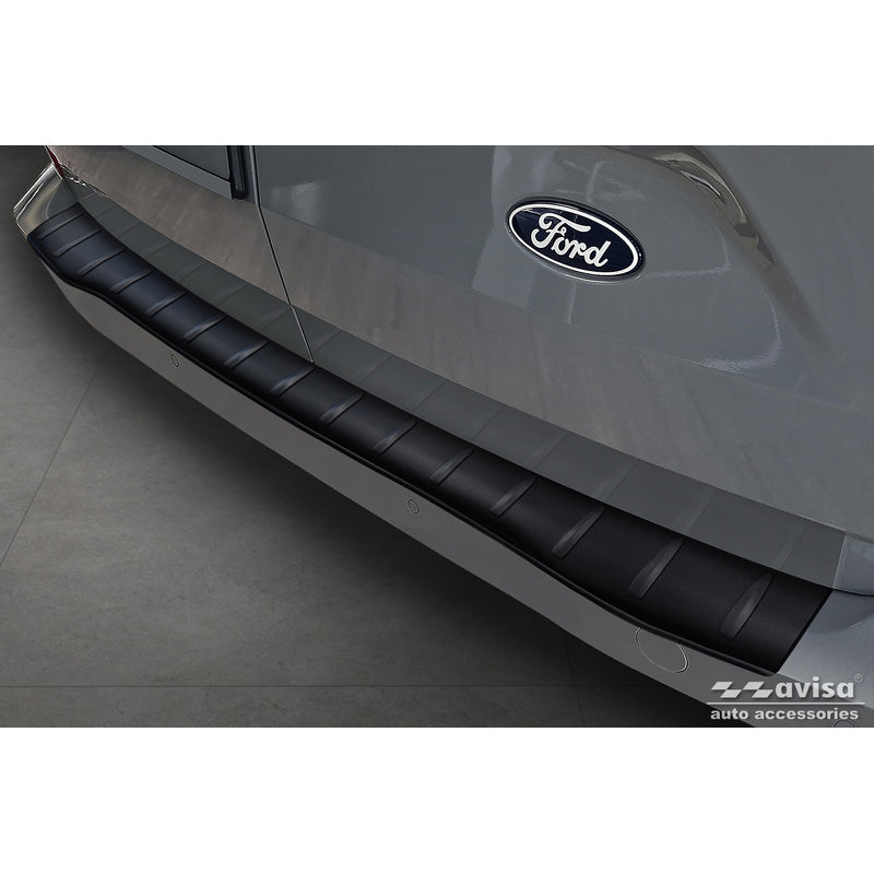 Avisa, Rear Bumper Protector, Stainless Steel, Matte Black, Fits Ford Transit Custom & Tourneo Custom (V710) 2023-, Volkswagen Transporter T7 2024-, 'Ribs'