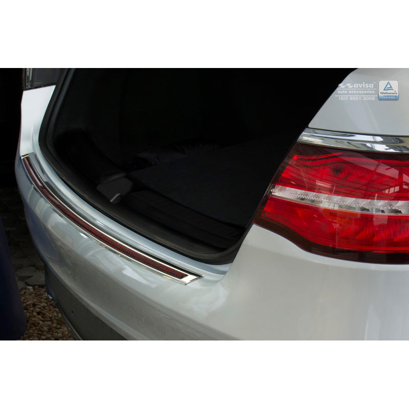 Avisa, Rear bumper protector, DeLuxe, Stainless steel, fits Mercedes GLE Coupé 2015- Chrome/Red-Black Carbon