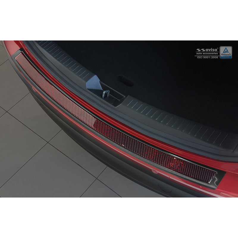 Avisa, Achterbumperbeschermer, DeLuxe, roestvrij staal, past op Mazda CX-5 2014- Zwart/Rood-Zwart Carbon