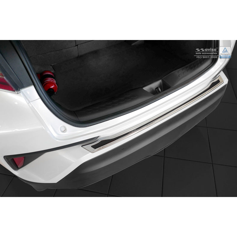 Avisa, Protection de pare-chocs arrière, DeLuxe, acier inoxydable, compatible avec Toyota C-HR 2016-2019 & Facelift 2019-2023 Chrome/Carbone noir