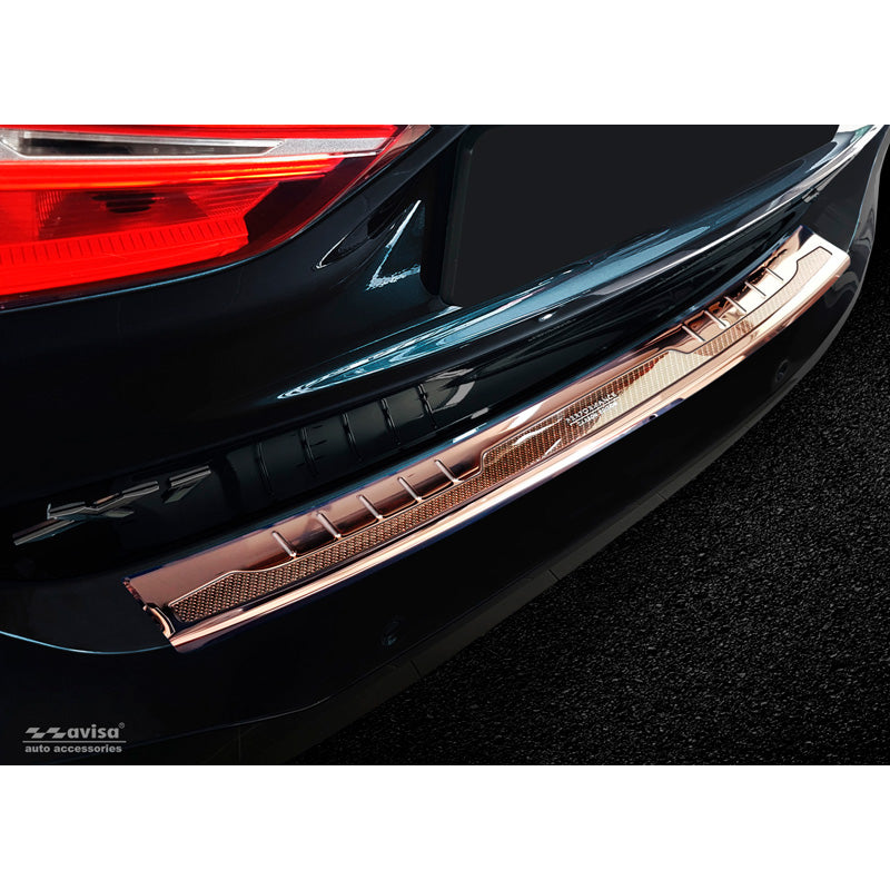 Avisa, Rear Bumper Protector, DeLuxe, Stainless Steel, fits BMW X1 F48 2015-2022 'Performance' Copper Mirror/Copper Carbon