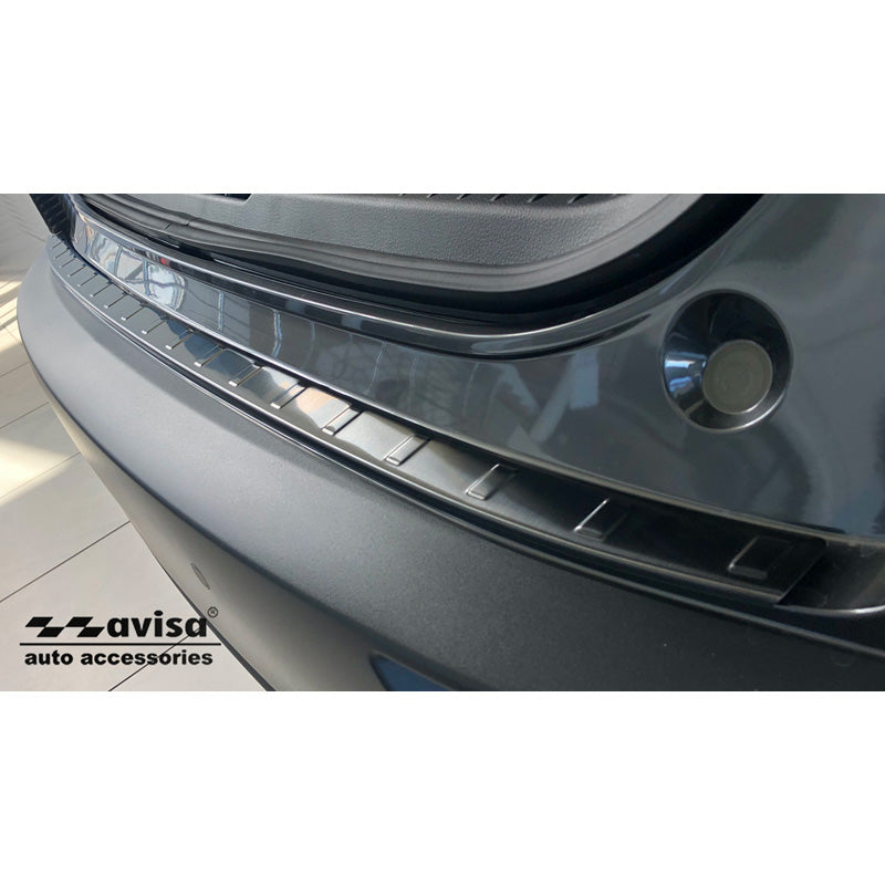 Avisa, achterbumperbeschermer, zwart, roestvrij staal, past op Mazda CX-30 2019- 'Ribs'
