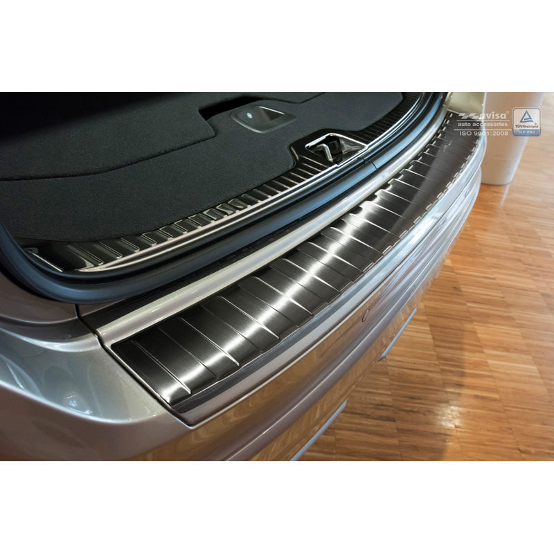 Avisa, Rear Bumper Protector, Black, Stainless Steel, fits Volvo XC60 2013-2016 'Ribs'