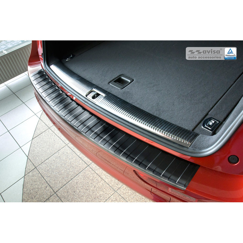 Avisa, Rear bumper protector, Black, Stainless steel, fits Audi Q5 2008-2012 & 2012- 'Ribs'