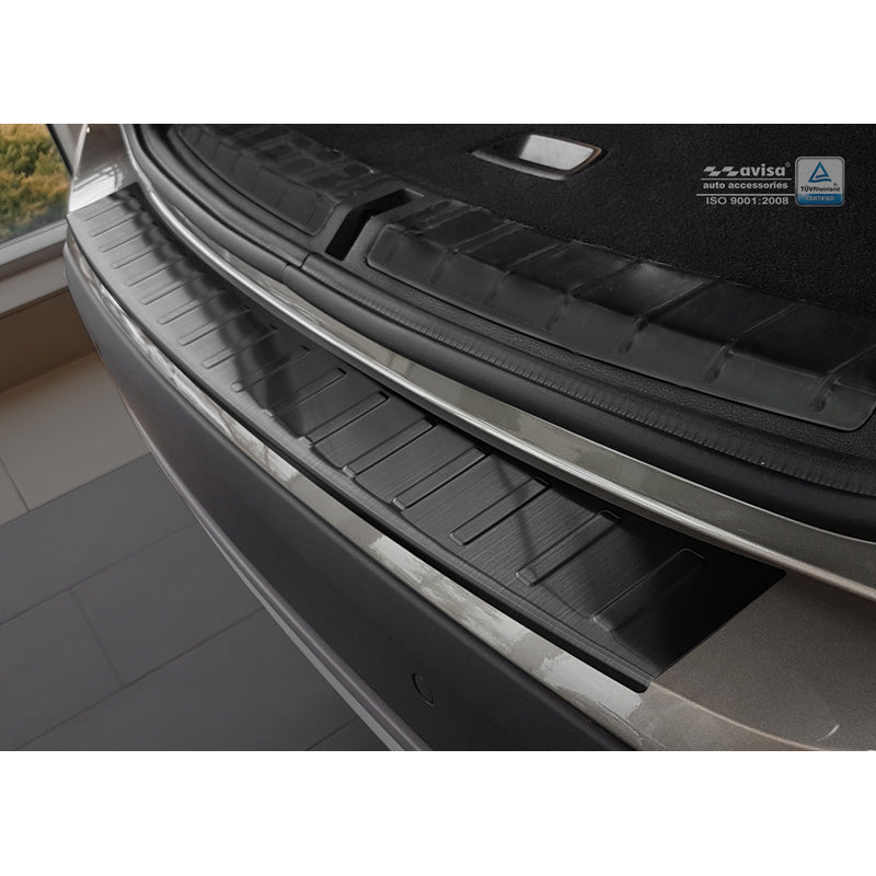 Avisa, Achterbumperbeschermer, Zwart, Roestvrij staal, past op BMW X1 E84 2012-2015 'Ribs' excl. M-package
