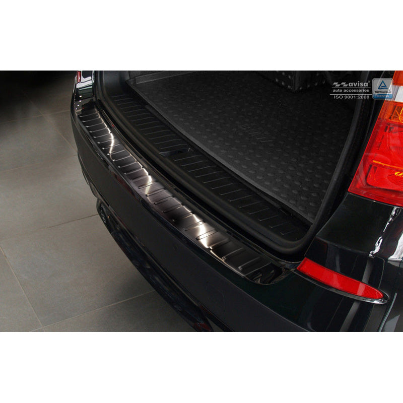 Avisa, Rear Bumper Protector, Black, Stainless Steel, fits BMW X3 F25 2010-2014 incl. M-Sport 'Ribs'