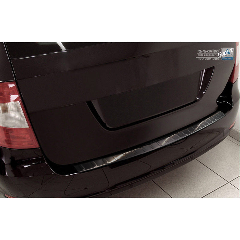 Avisa, protecteur de pare-chocs arrière, noir, acier inoxydable, convient à Skoda Superb Combi 2009-2013 'Ribs'