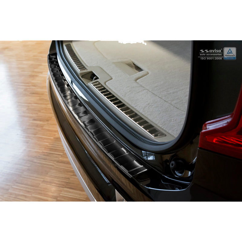 Avisa, protecteur de pare-chocs arrière, noir, acier inoxydable, convient à Volvo XC90 2015- 'Ribs'