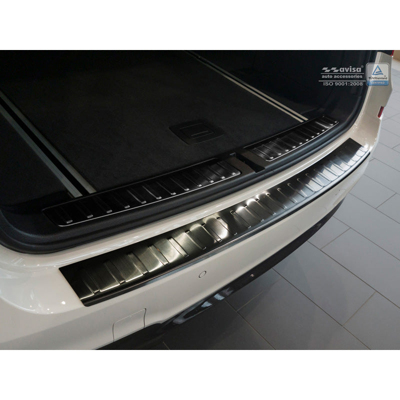 Avisa, Rear bumper protector, Black, Stainless steel, fits BMW X3 F25 Facelift 2014-2017 'Ribs'
