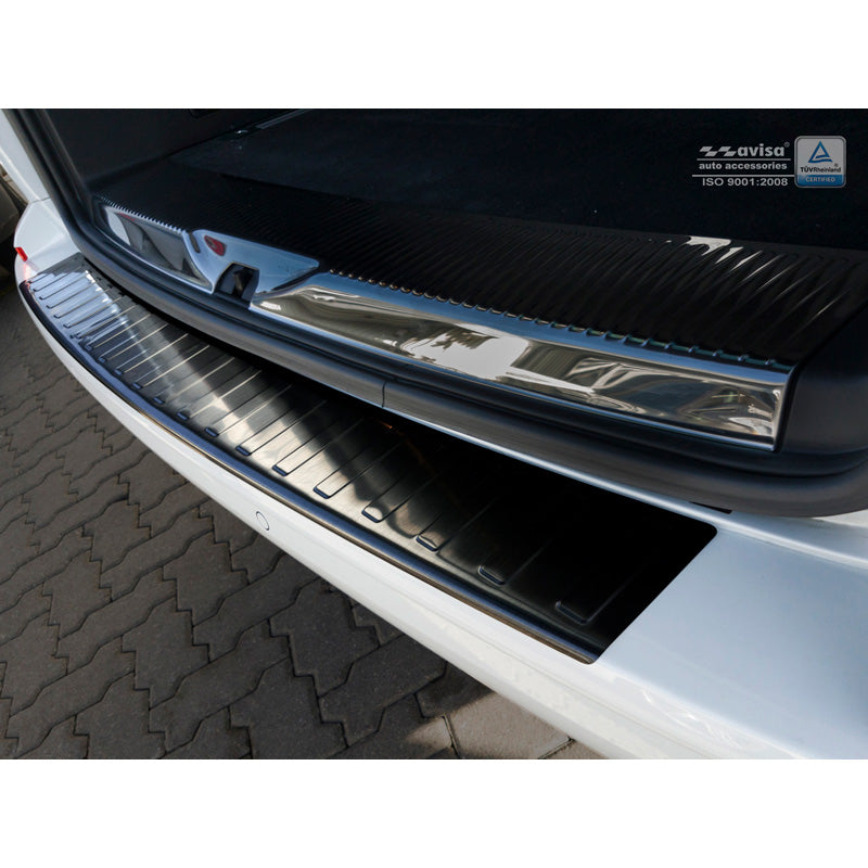 Avisa, protecteur de pare-chocs arrière, noir, acier inoxydable, convient à Volkswagen Transporter T6 2015-2019 & FL 2019-2020 & T6.1 2020-2022 (avec hayon arrière) 'Ribs'