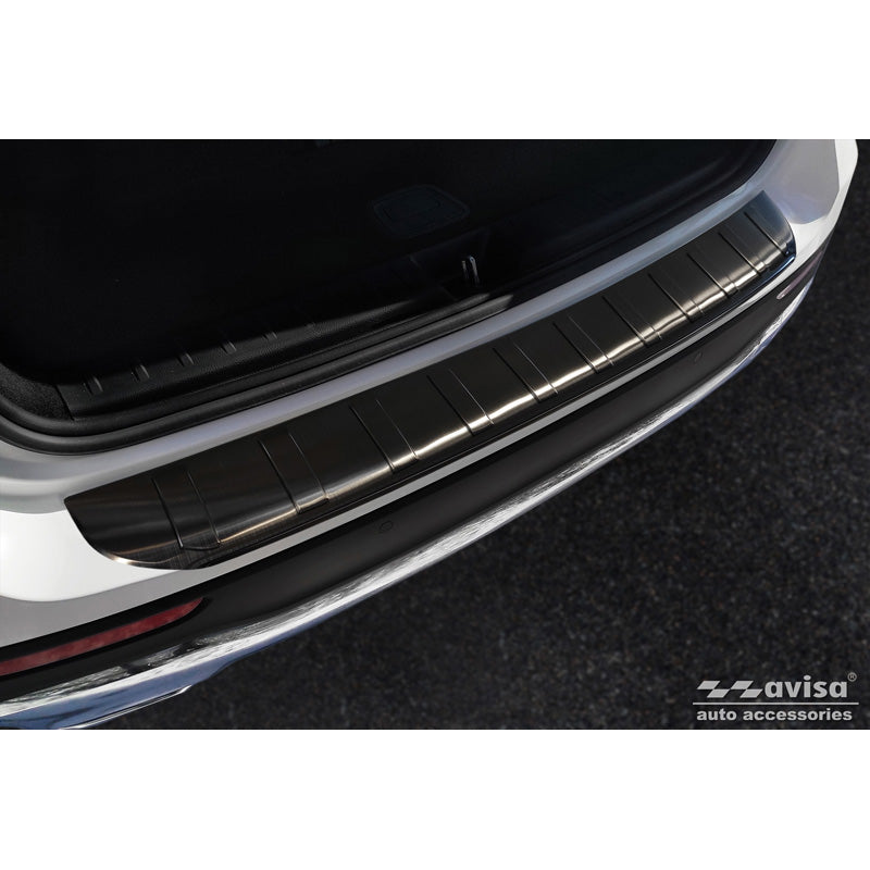 Avisa, Rear bumper protector, Black, Stainless steel, fits Mercedes GLB (X247) incl. AMG 2019- 'Ribs'