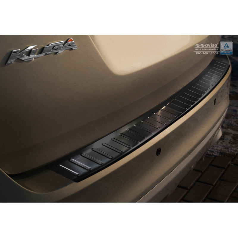 Avisa, Achterbumperbeschermer, Zwart, Roestvrij staal, past op Ford Kuga 2008-2012 'Ribs'