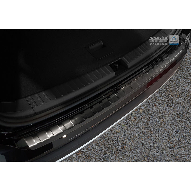 Avisa, Rear bumper protector, Black, Stainless steel, fits Seat Ateca 2016-2020 & FL 2020- 'Ribs'