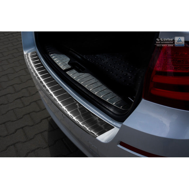 Avisa, protecteur de pare-chocs arrière, noir, acier inoxydable, convient à BMW 5-Series F11 Touring 2010- 'Ribs'