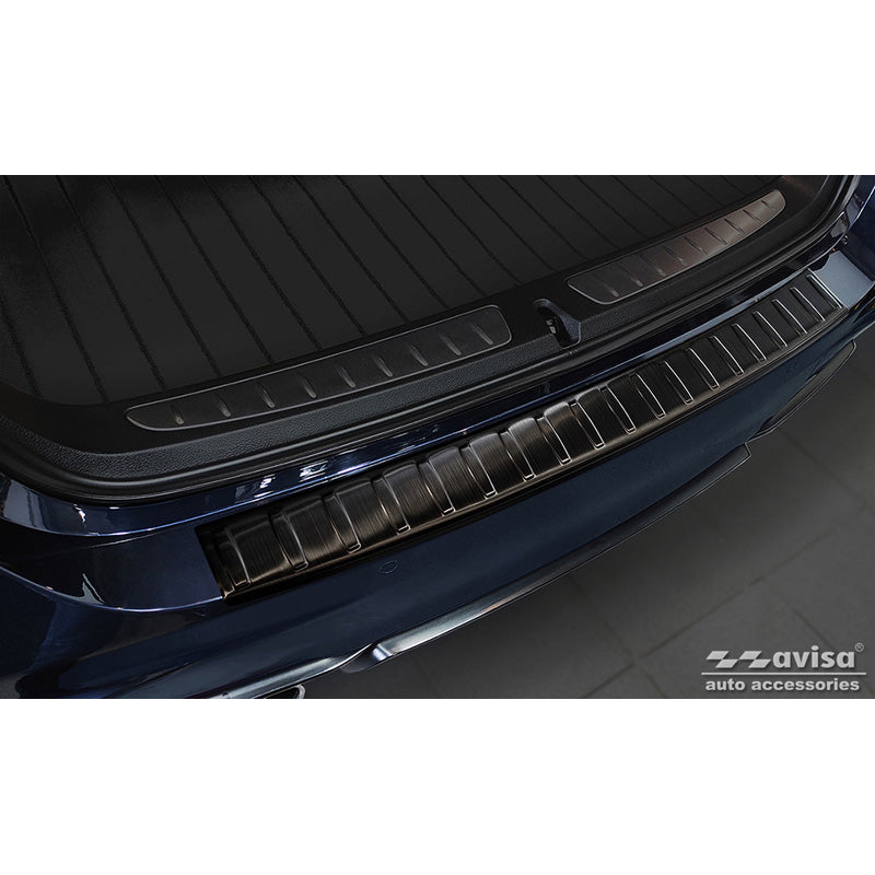 Avisa, Achterbumperbeschermer, Zwart, roestvrij staal, past op BMW 3-Series (F31) Touring 2012-2015 & FL 2015-2019 'Ribs'