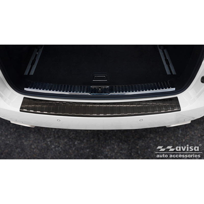 Avisa, protection de pare-chocs arrière, noir, acier inoxydable, compatible avec Porsche Cayenne II 2010-2014 & FL 2014- 'Ribs'