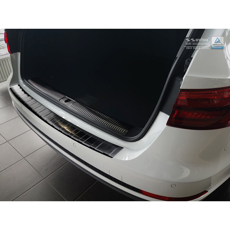 Avisa, Rear bumper protector, Black, Stainless steel, fits Audi A4 B9 Avant 2015-2019 & Facelift 2019- 'Ribs' (incl. S-Line & S4 Avant)