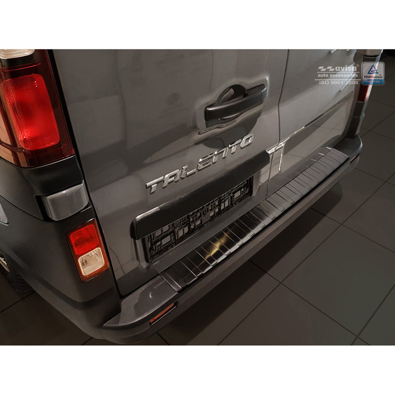 Avisa, protection de pare-chocs arrière, noir, acier inoxydable, compatible avec Opel Vivaro 2014-2019 & Renault Trafic 2014-2019 & FL 2019- / Fiat Talento 2016- / Nissan NV300 2016-2019 & FL 2019-2021 'Ribs'