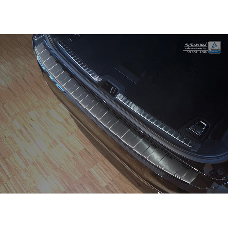 Avisa, protection de pare-chocs arrière, noir, acier inoxydable, compatible avec Volvo V90 9/2016- 'Ribs'