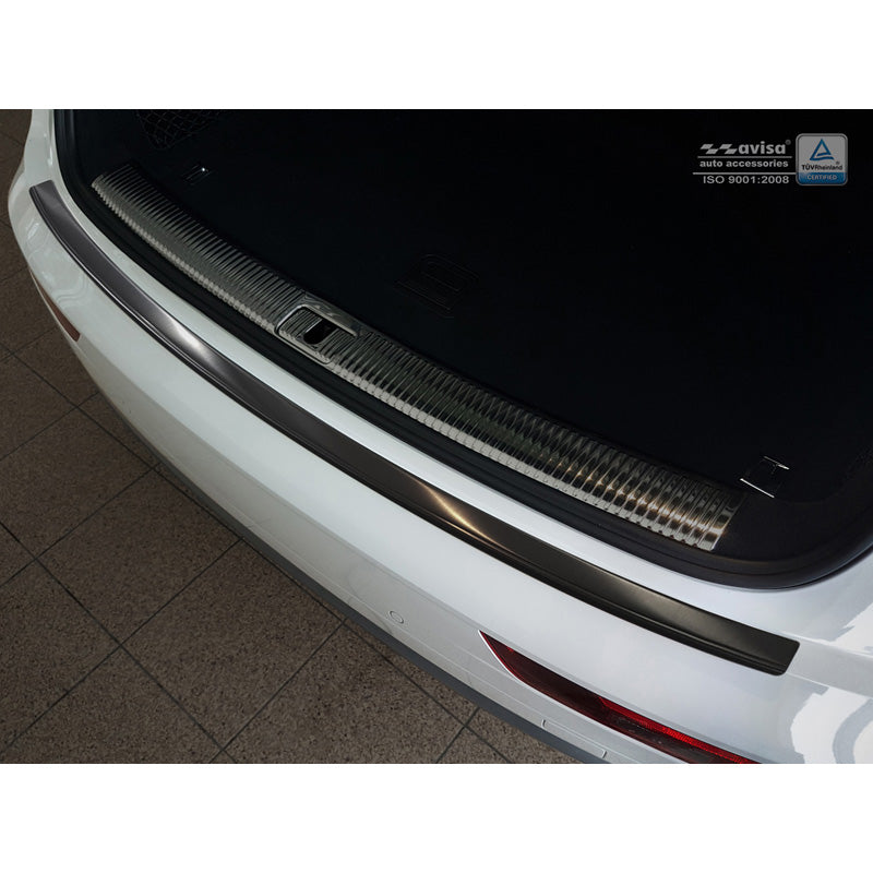 Avisa, Rear Bumper Protector, Black, Stainless Steel, Fits Audi Q5 2017-2020 & FL 2020- 'Ribs'
