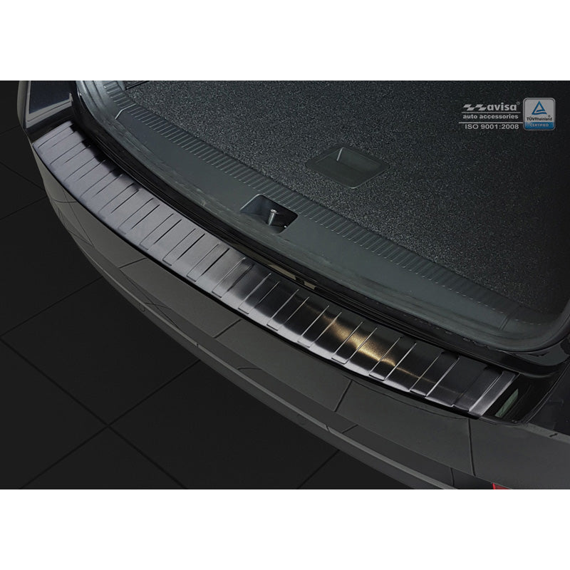 Avisa, Achterbumperbeschermer, Zwart, roestvrij staal, past op Skoda Octavia III Combi Facelift 2017-2020 'Ribs'