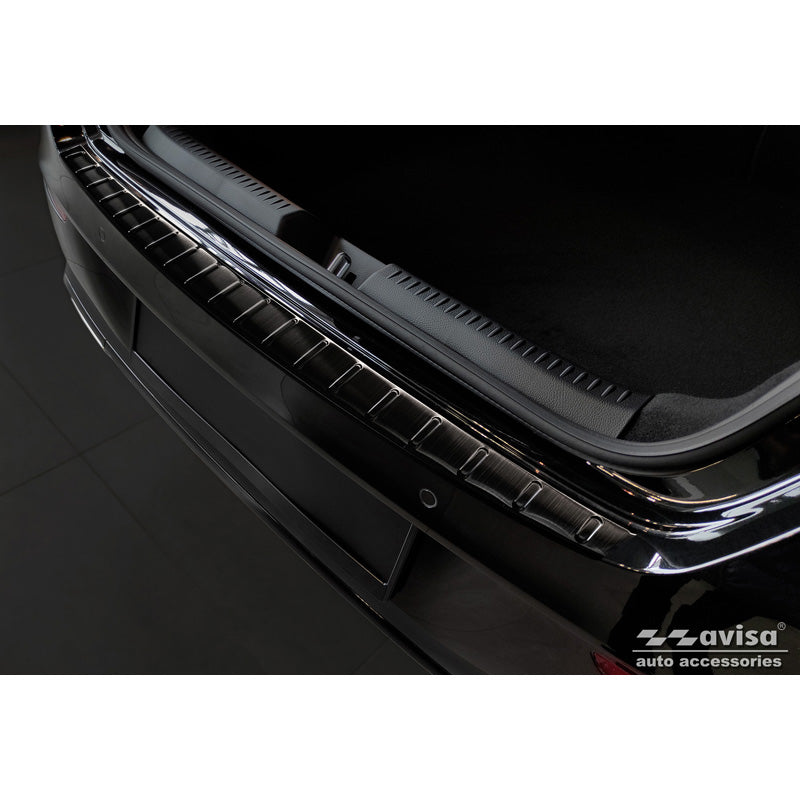 Avisa, protection de pare-chocs arrière, noir, acier inoxydable, compatible avec Mercedes CLA II (X118) Shooting Brake 2019- 'Ribs'