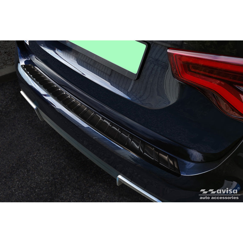 Avisa, Rear Bumper Protector, Black, Stainless Steel, Fits BMW iX3 (G08) 2020- 'Ribs'