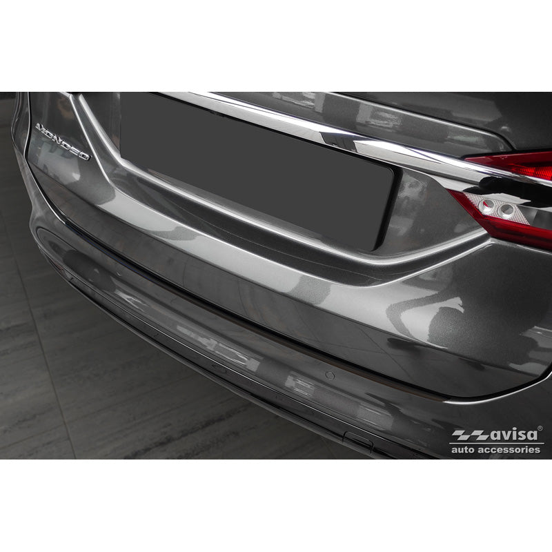 Avisa, Rear Bumper Protector, Black, Stainless Steel, Fits Ford Mondeo V Hatchback/Sedan 2014-2019 & FL 2019- 'Ribs'
