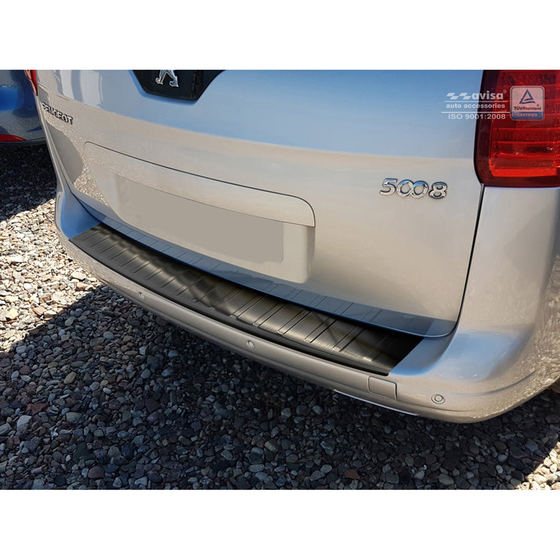 Avisa, protection de pare-chocs arrière, noir, acier inoxydable, compatible avec Peugeot 5008 2009-2016 'Ribs'