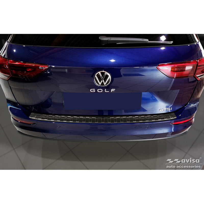 Avisa, Rear bumper protector, Black, Stainless steel, fits Volkswagen Golf VIII Variant 2020-2024 & FL 2024- 'Ribs'