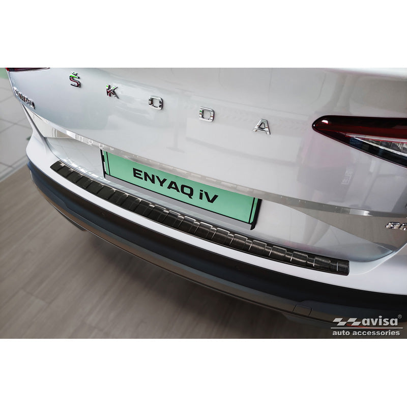 Avisa, Rear Bumper Protector, Black, Stainless Steel, Fits Skoda Enyaq iV 2020- excl. Coupe 'Ribs'