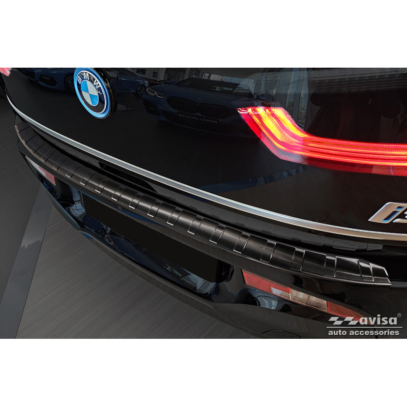 Avisa, protège-bouclier arrière, noir, acier inoxydable, convient à BMW i3 (i01) restylage 2017- 'Ribs'