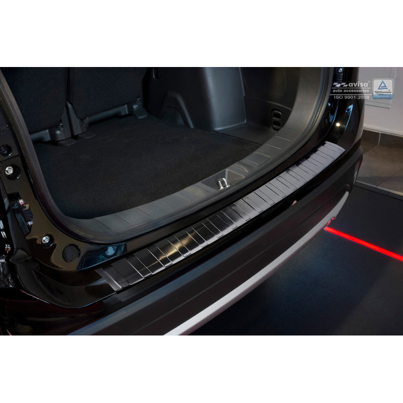 Avisa, Rear bumper protector, Black, Stainless steel, fits Mitsubishi Outlander III 2015- 'Ribs'