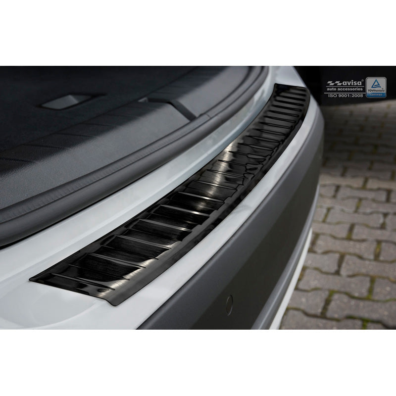 Avisa, Rear bumper protector, Black, Stainless steel, fits BMW X1 (F48) 2015-2022 'Ribs'