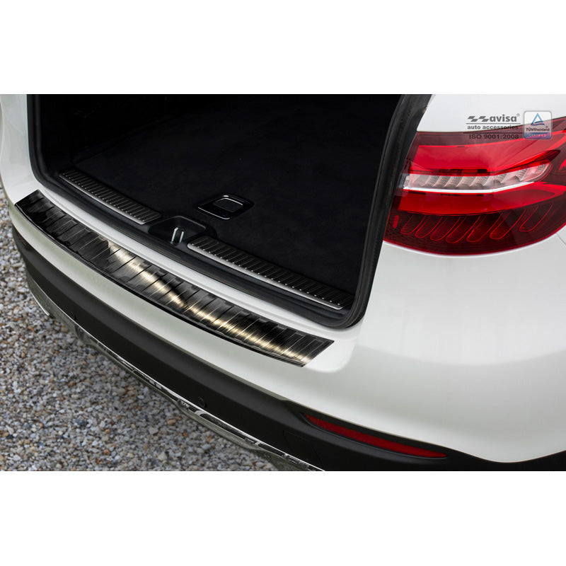 Avisa, Achterbumperbeschermer, zwart, roestvrij staal, past op Mercedes GLC 5-deurs 2015-2019 & FL 2019- 'Ribs'