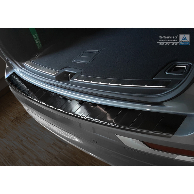 Avisa, protège-bouclier arrière, noir, acier inoxydable, adapté à Volvo XC60 II 2017-2021- & FL 2021- incl. R-Design 'Ribs'
