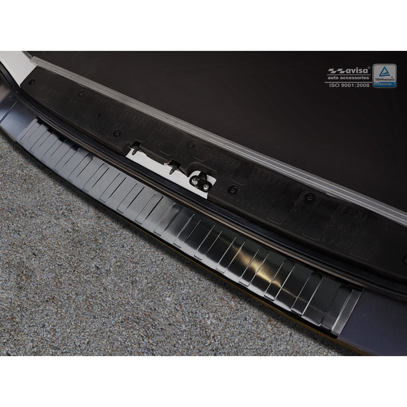 Avisa, protection de pare-chocs arrière, noir, acier inoxydable, compatible avec Volkswagen Crafter & MAN TGE 2017- « Nervures »