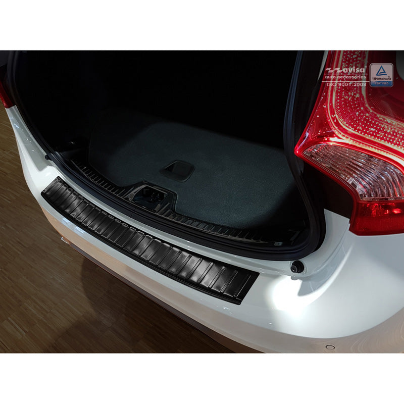 Avisa, Rear bumper protector, Black, Stainless steel, fits Volvo V60 2010-2018 'Ribs'