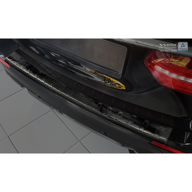 Avisa, Rear bumper protector, Black, Stainless steel, fits Mercedes E-Class W213 Estate 2016- 'Ribs'