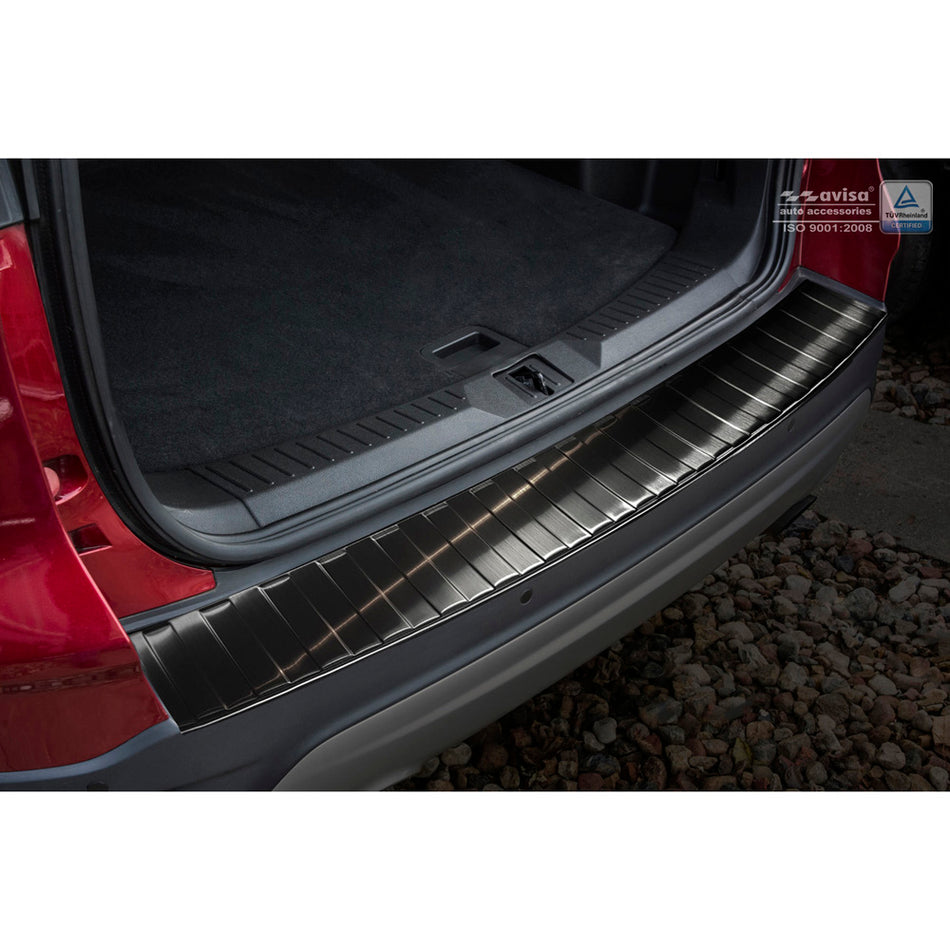 Avisa, achterbumperbeschermer, zwart, roestvrij staal, passend voor Ford Kuga II 2013-2019 'Ribs'