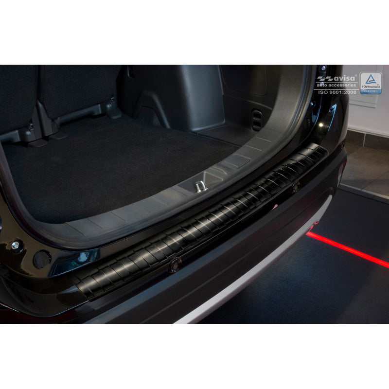 Avisa, Rear bumper protector, Black, Stainless steel, fits Mitsubishi Outlander III Facelift 2015- 'Ribs'