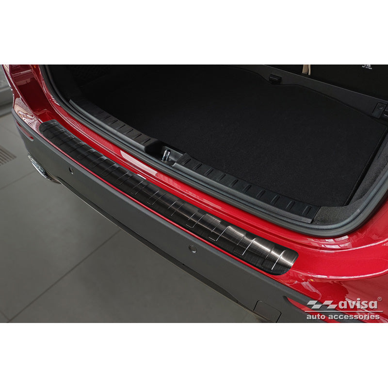 Avisa, protection de pare-chocs arrière, noir, acier inoxydable, compatible avec Mercedes GLA-Class II H247 2020- « Nervures »