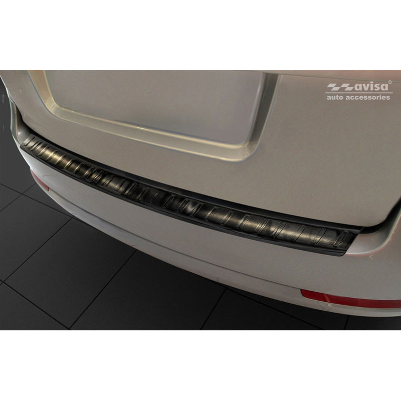 Avisa, Rear bumper protector, Black, Stainless steel, fits Skoda Octavia II Combi 2004-2013 (excl. Scout) 'Ribs'