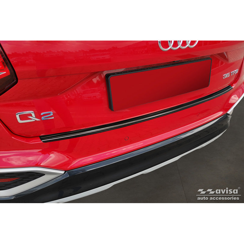 Avisa, Achterbumperbeschermer, Zwart, Roestvrij staal, past op Audi Q2 Facelift 2020-
