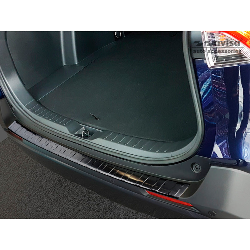 Avisa, protection de pare-chocs arrière, noir, acier inoxydable, compatible avec Toyota RAV4 (5th Gen.) 2018- & Suzuki Across 2020- « Nervures »