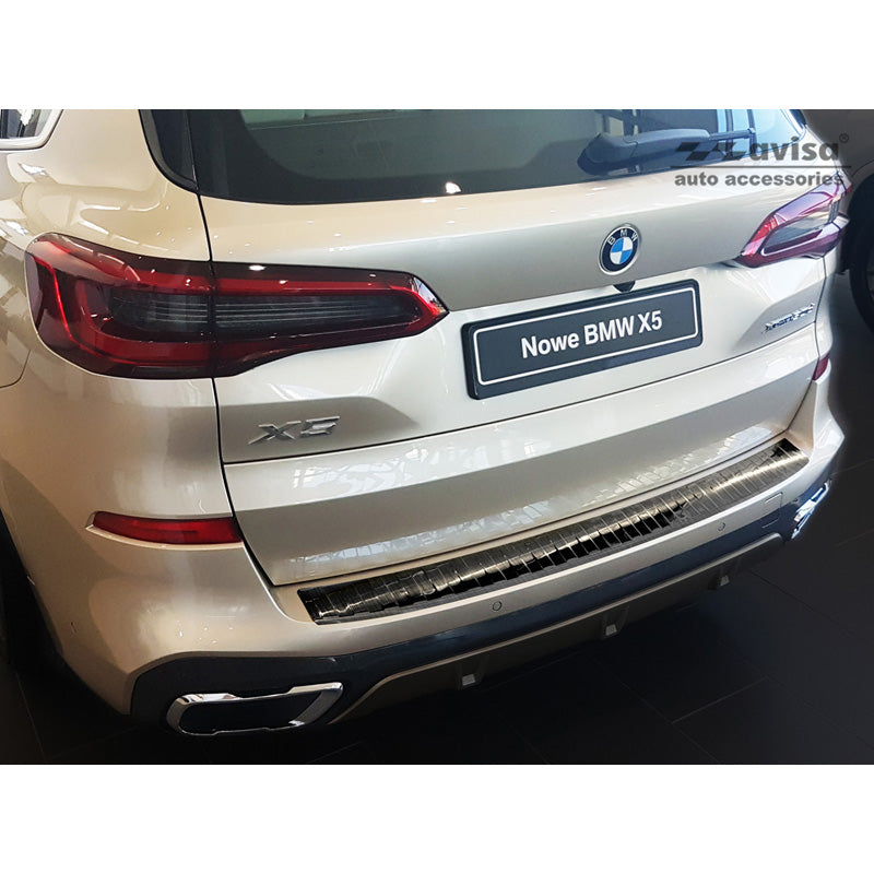 Avisa, Rear Bumper Protector, Black, Stainless Steel, Fits BMW X5 (G05) M-Package 2018- excl. M-Competition 'Ribs'