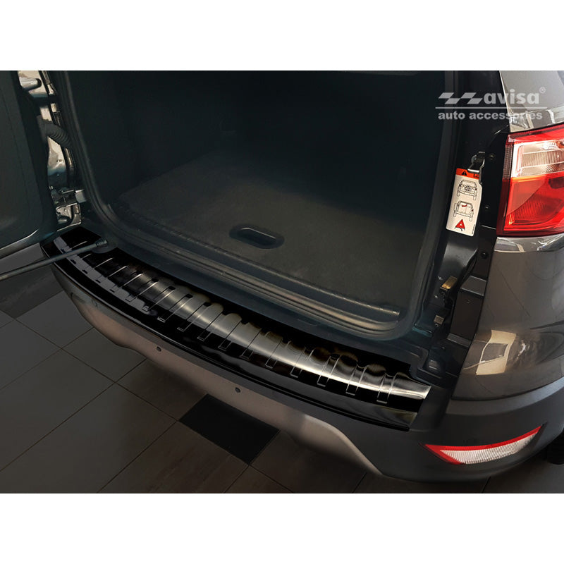Avisa, Rear Bumper Protector, Black, Stainless Steel, Fits Ford Ecosport II Facelift 2017- incl. ST-Line 'Ribs'