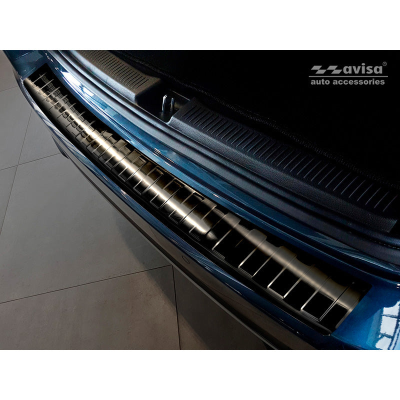 Avisa, Rear Bumper Protector, Black, Stainless Steel, Fits Mercedes B-Class W247 2018- 'Ribs'
