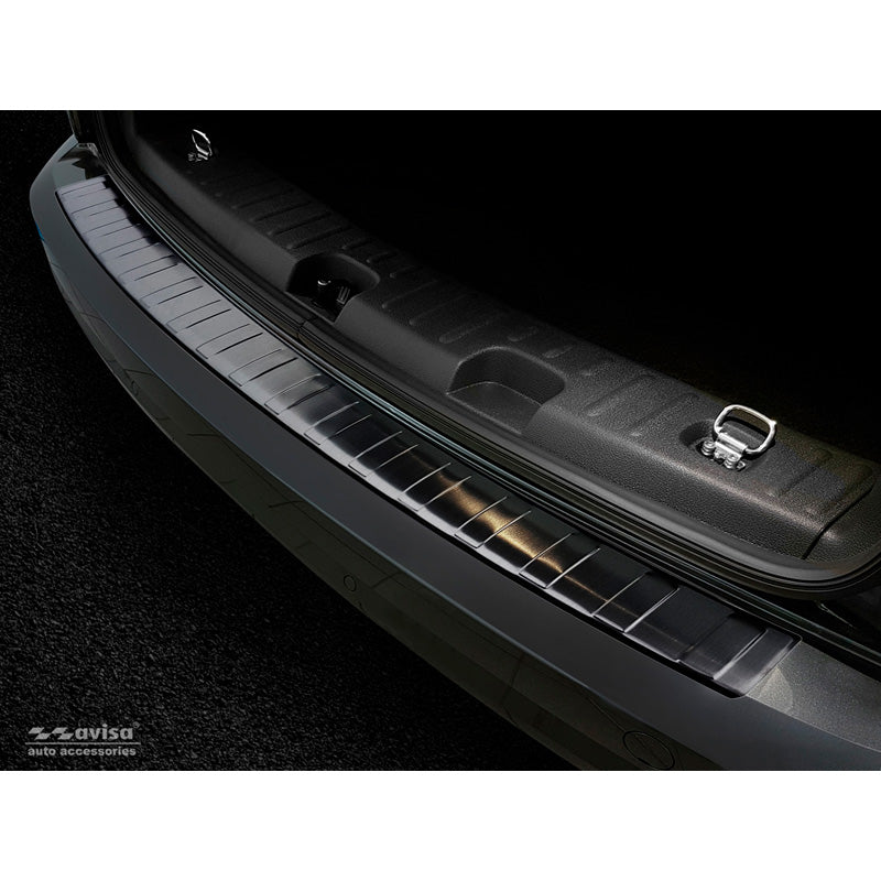 Avisa, Achterbumperbeschermer, Zwart, Roestvrij staal, past op Volkswagen Caddy 2004-2015 & FL 2015- 'Ribs'